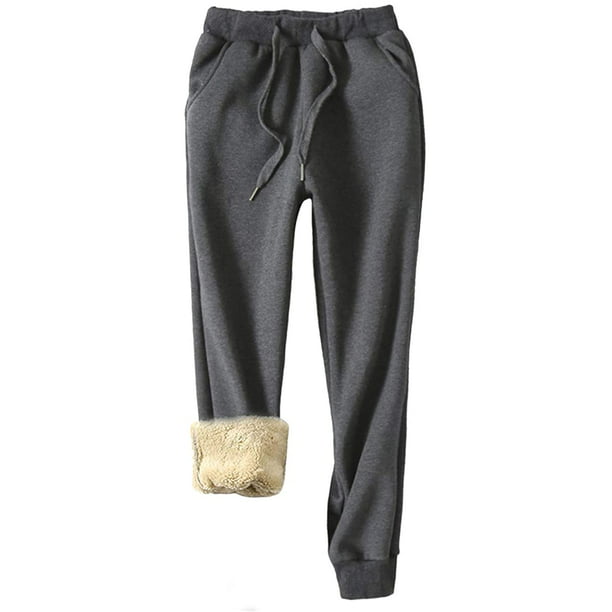 Yeokou Mens Winter Warm Sherpa Lined Active Thermal Jogger 